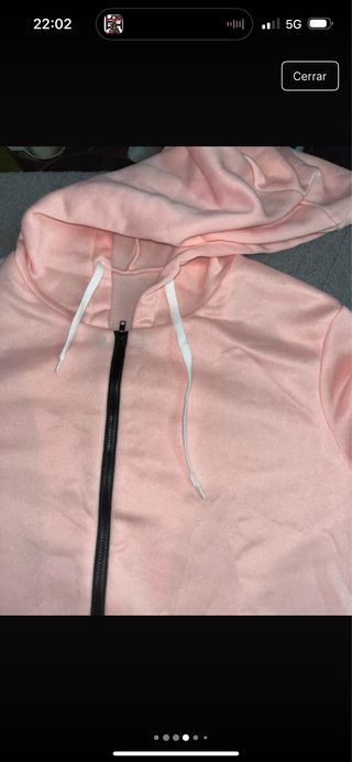 Chaqueta larga rosa y negra talla L