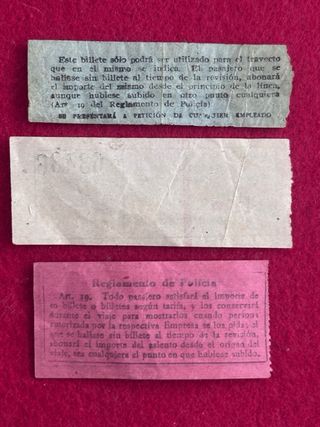 Billetes antiguos Tranvías de Barcelona cap y cua