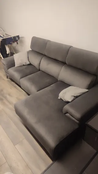 Sofá chaise longue gris tela sofá cama 130