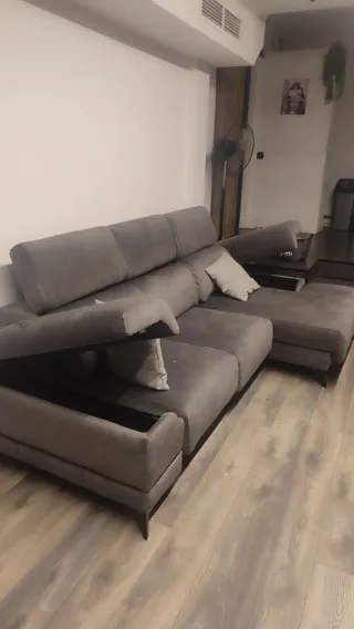 Sofá chaise longue gris tela sofá cama 130