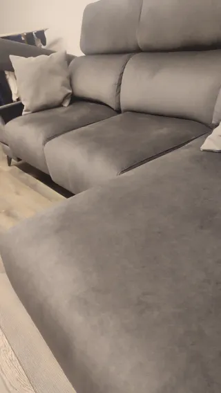 Sofá chaise longue gris tela sofá cama 130
