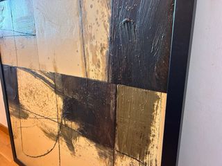 Cuadro abstracto beige y negro