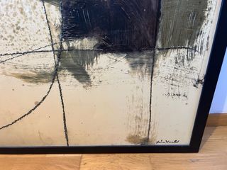 Cuadro abstracto beige y negro