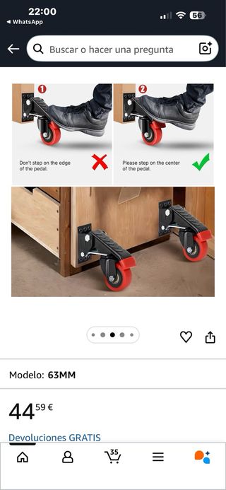 Ruote per panche pesanti o mobili