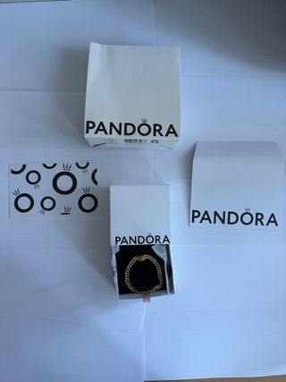 Pulsera Pandora Cadena Cubana en Pavé Oro 14k