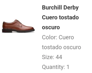 CLARKS. Burchill Derby Cuero Tostado Oscuro Talla