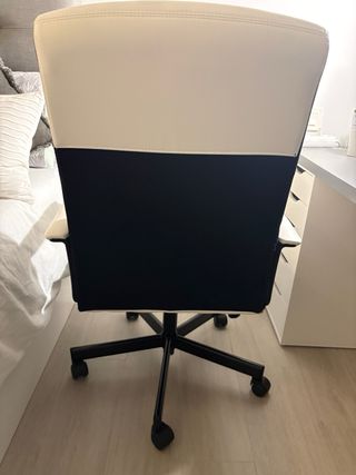 Silla de escritorio piel blanca