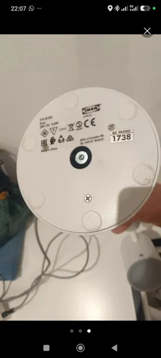 Lámpara Kruss Ikea Blanca