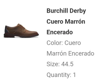 CLARKS . Burchill Derby Cuero Marrón Encerado Tall