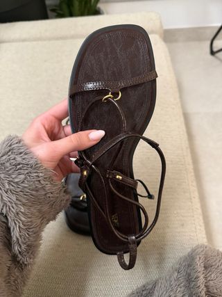 Sandalias Zara Marrón Tiras Finas