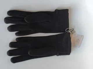 Guantes negros Sfera pompón piel