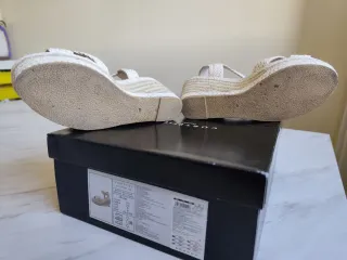 Sandalias Cuña Esparto Talla 37 Beige