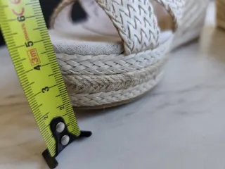 Sandalias Cuña Esparto Talla 37 Beige