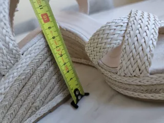 Sandalias Cuña Esparto Talla 37 Beige