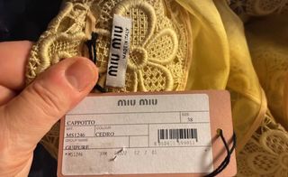 Soprabito Miu Miu Giallo Pizzo Floreale