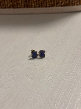 Pendientes Oso Azul Plata