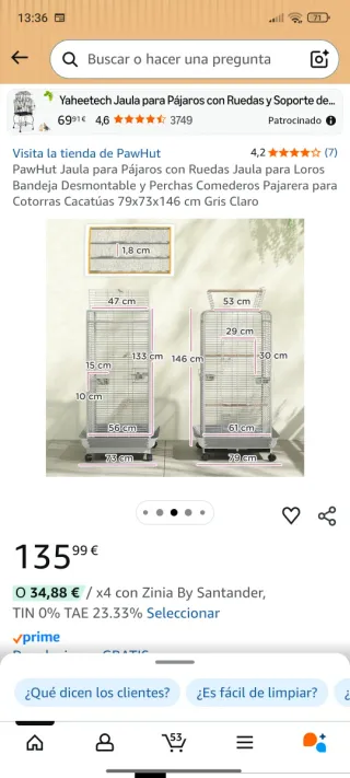 Jaula grande para pájaros