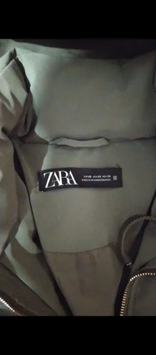 Abrigo Zara Mujer Verde Oliva