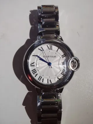 Reloj Cartier Plata y Blanco