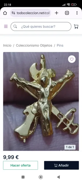 Pin Cristo de la Legión Dorado