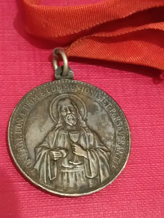 Antiguas medallas latín castellano S.Corazón