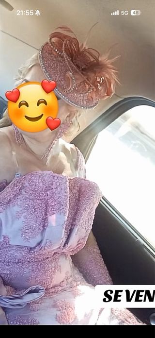 Vestido rosa de fiesta de pedreria