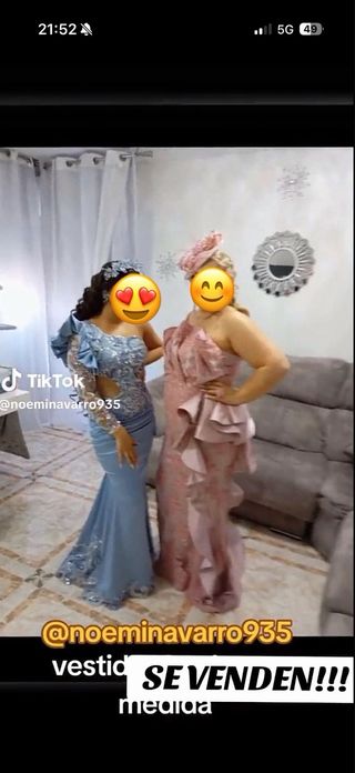 Vestido rosa de fiesta de pedreria