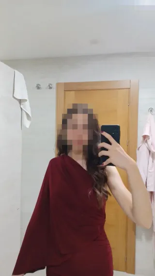 Vestido Hentalla Pura Vida Asimétrico Burdeos