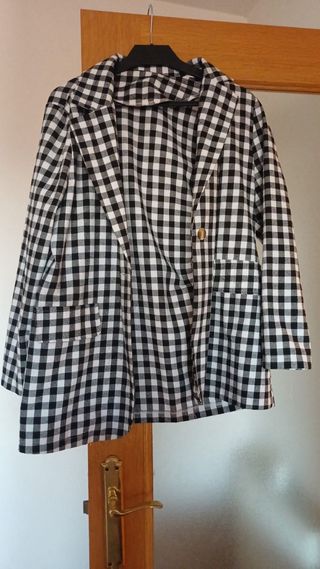 Americana cuadros blanco y negro