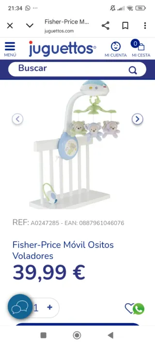 Móvil Cuna Fisher-Price Ositos Voladores