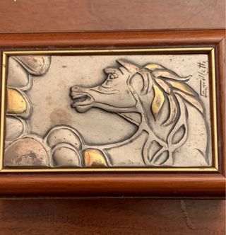 Scatolina Legno Argento 900 Cavallo