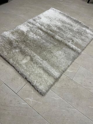 Alfombra Shaggy Gris y Blanca