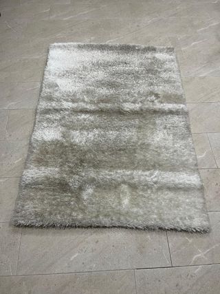 Alfombra Shaggy Gris y Blanca