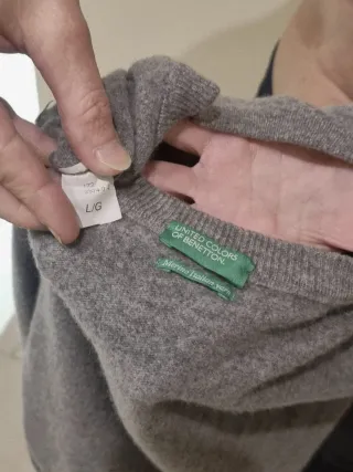 Maglione Benetton pura lana grigio