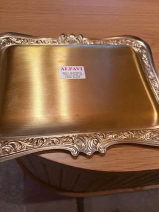 Bandeja ALPAVI metal plateado 22x17 cm