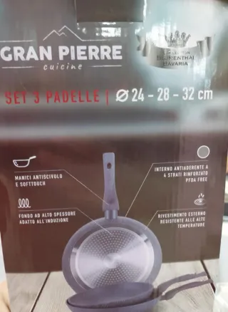 Set 3 Padelle Gran Pierre 24-28-32cm