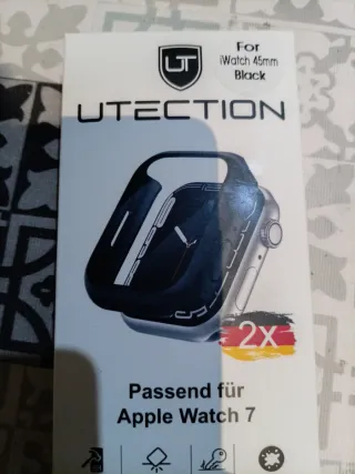 Protector Pantalla Apple Watch 45mm Negro/Plata