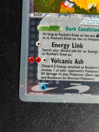 Carta Pokemon ROCKET'S Entei ex