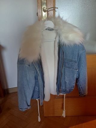 Cazadora vaquera con borrego y pelo