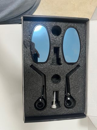 Retrovisores Moto Manillar Negro Carbono