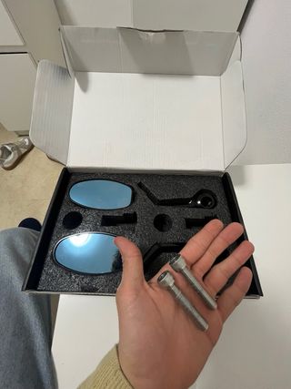 Retrovisores Moto Manillar Negro Carbono