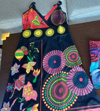 Vestido tirantes estampado multicolor