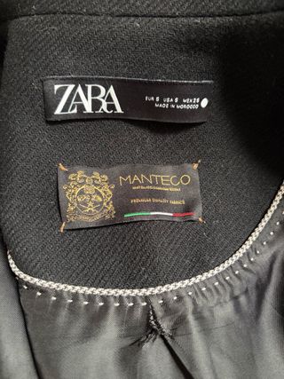 Abrigo Zara Lana Tejido Italiano Manteco