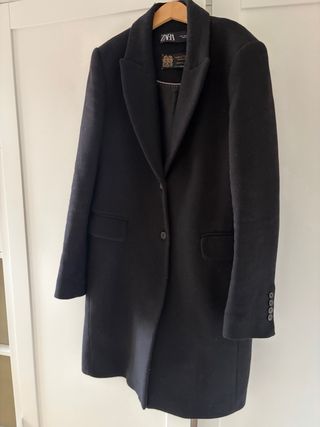 Abrigo Zara Lana Tejido Italiano Manteco