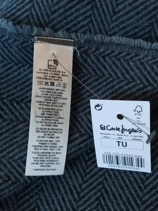 Bufanda El Corte Inglés Gris Oscuro antes 39,95€