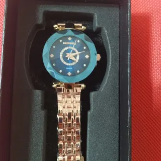 Reloj DEDIMA Cuarzo Diamantes Azul Dorado