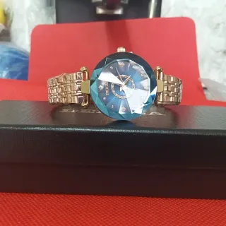 Reloj DEDIMA Cuarzo Diamantes Azul Dorado