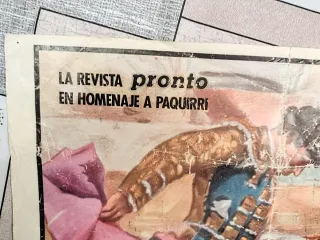 ANTIGUO CARTEL HOMENAJE A PAQUIRRI PRONTO AÑOS 80