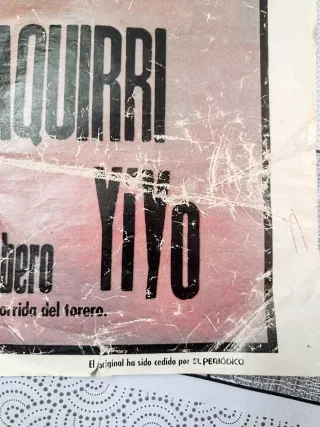 ANTIGUO CARTEL HOMENAJE A PAQUIRRI PRONTO AÑOS 80