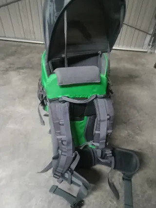 Zaino per trasporto neonati Montagna Grigio e Verde